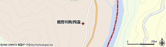 和歌山県新宮市熊野川町四瀧周辺の地図