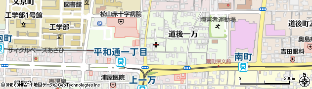 愛媛県松山市道後一万7周辺の地図