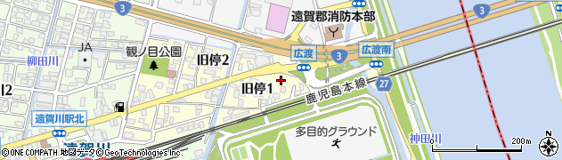 福岡県遠賀郡遠賀町旧停周辺の地図