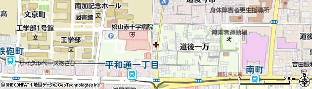 愛媛県松山市道後一万8周辺の地図