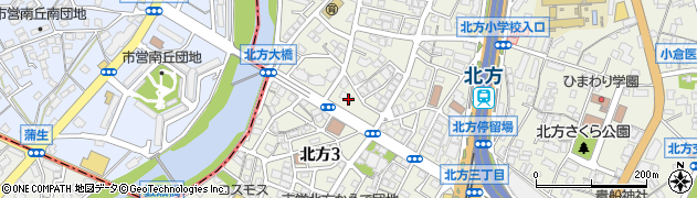 ファミリーマート小倉北方三丁目店周辺の地図