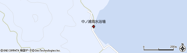 中ノ浦海水浴場周辺の地図