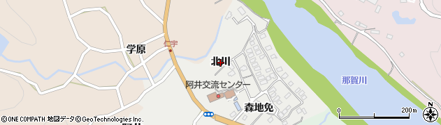 徳島県那賀町（那賀郡）阿井（北川）周辺の地図