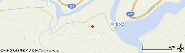 名頃ダム周辺の地図