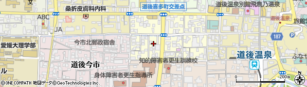 愛媛県松山市道後喜多町周辺の地図
