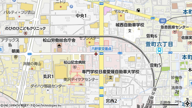 〒791-8021 愛媛県松山市六軒家町の地図