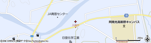 徳島県阿南市新野町（岡ノ端）周辺の地図