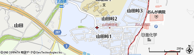 福岡県岡垣町（遠賀郡）山田峠周辺の地図