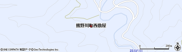 和歌山県新宮市熊野川町西敷屋周辺の地図