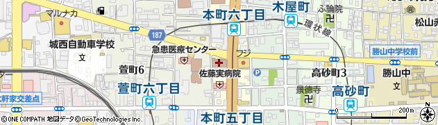 救急病院案内松山消防局周辺の地図
