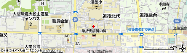 愛媛県松山市道後北代周辺の地図