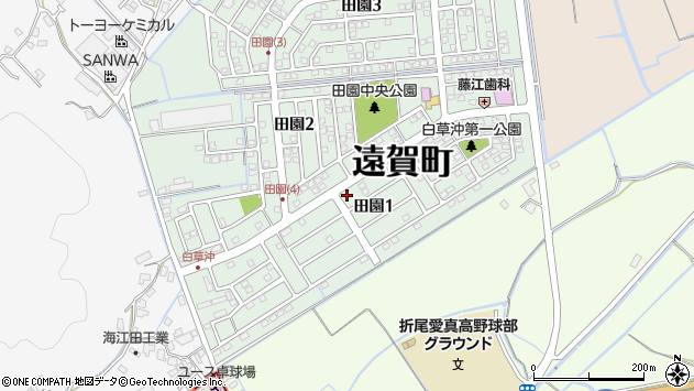 〒811-4343 福岡県遠賀郡遠賀町田園の地図