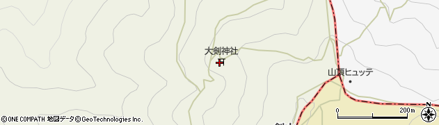 剣山御神水周辺の地図