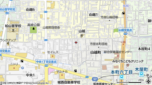 〒791-8014 愛媛県松山市山越町の地図