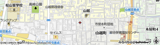 愛媛県松山市山越町周辺の地図