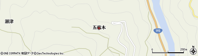 徳島県那賀町（那賀郡）掛盤（五倍木）周辺の地図