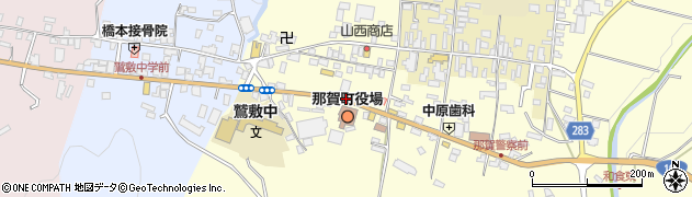 那賀役場前周辺の地図