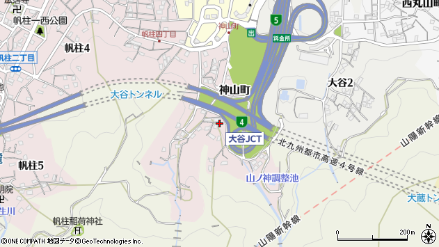 〒805-0055 福岡県北九州市八幡東区神山町の地図