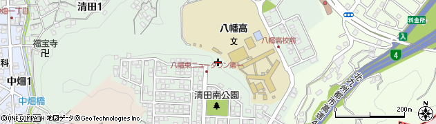福岡県北九州市八幡東区清田周辺の地図
