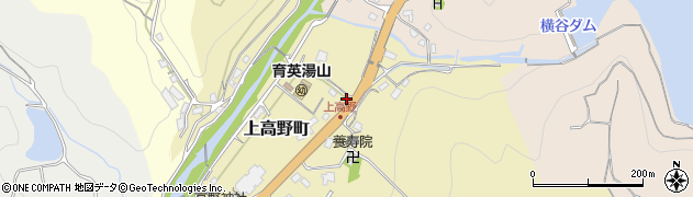 愛媛県松山市上高野町周辺の地図