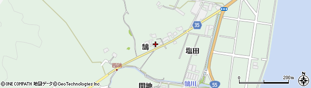徳島県阿南市橘町（鵠）周辺の地図