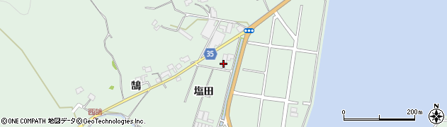 徳島県阿南市橘町（塩田）周辺の地図