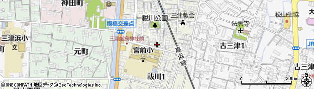 愛媛県松山市祓川周辺の地図