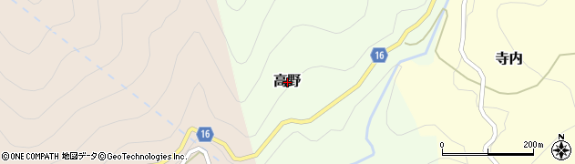 徳島県那賀町（那賀郡）高野周辺の地図