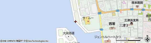 愛媛県松山市三津ふ頭周辺の地図