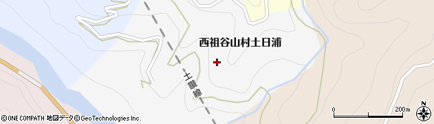 徳島県三好市西祖谷山村土日浦周辺の地図