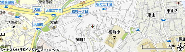 福岡県北九州市八幡東区祝町周辺の地図