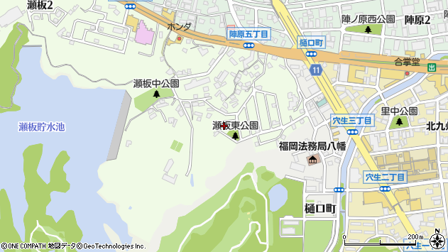 〒807-0822 福岡県北九州市八幡西区瀬板の地図