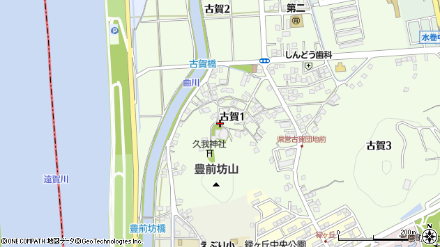 〒807-0012 福岡県遠賀郡水巻町古賀の地図