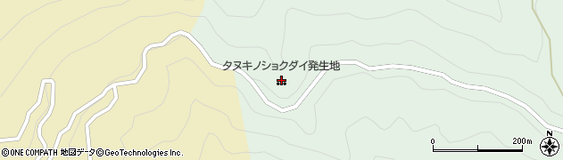 沢谷のタヌキショクダイ発生地周辺の地図