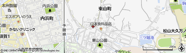 愛媛県松山市東山町周辺の地図