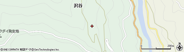 徳島県那賀町（那賀郡）沢谷（樫岡）周辺の地図