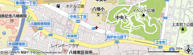 福岡県北九州市八幡東区中央周辺の地図