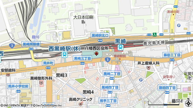 〒806-0000 福岡県北九州市八幡西区（以下に掲載がない場合）の地図