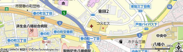 ゲオ北九州八幡東店周辺の地図