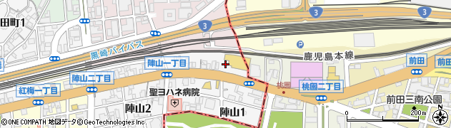 陣山公園周辺の地図