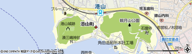 愛媛県松山市港山町周辺の地図