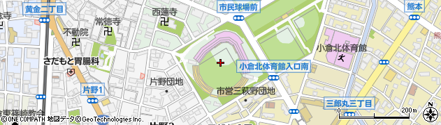 北九州市民球場周辺の地図
