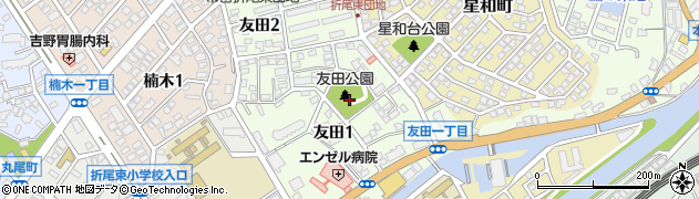 友田公園周辺の地図