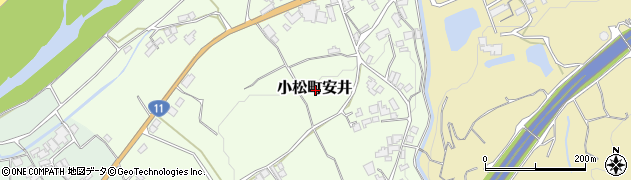愛媛県西条市小松町安井周辺の地図