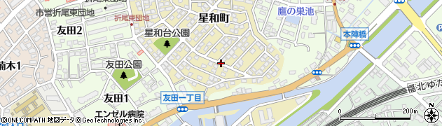 福岡県北九州市八幡西区星和町周辺の地図