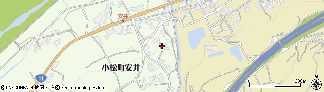 愛媛県西条市小松町安井207周辺の地図