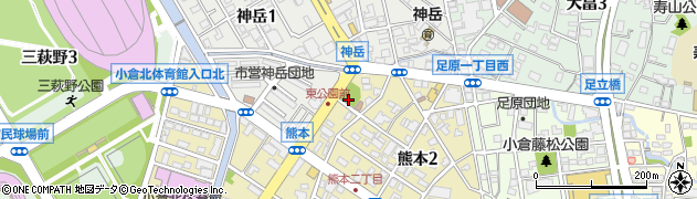 熊本二丁目公園周辺の地図