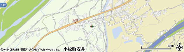 愛媛県西条市小松町安井193周辺の地図
