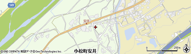 愛媛県西条市小松町安井197周辺の地図