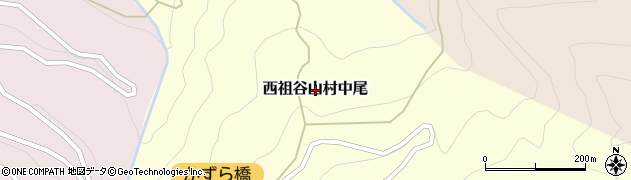 徳島県三好市西祖谷山村中尾周辺の地図